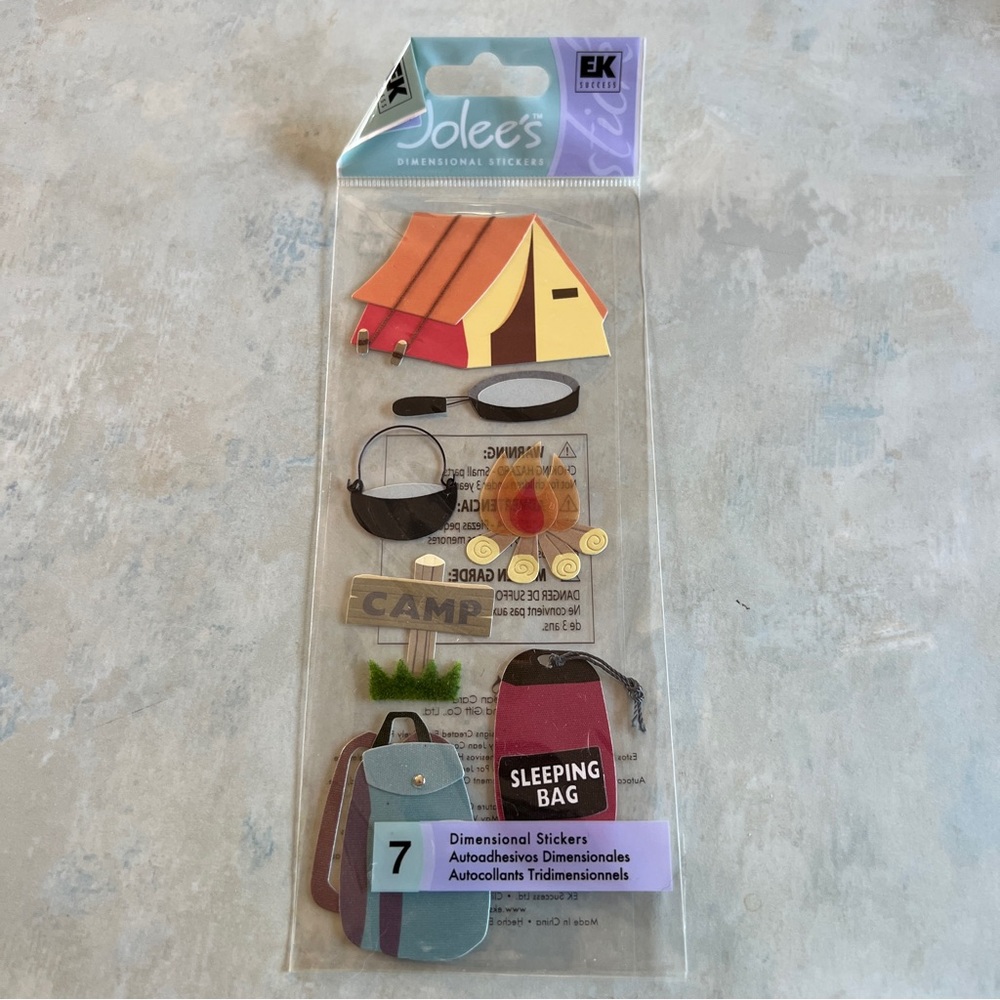 NWT A Touch of Jolee’s Camping Dimensional Sticker Set